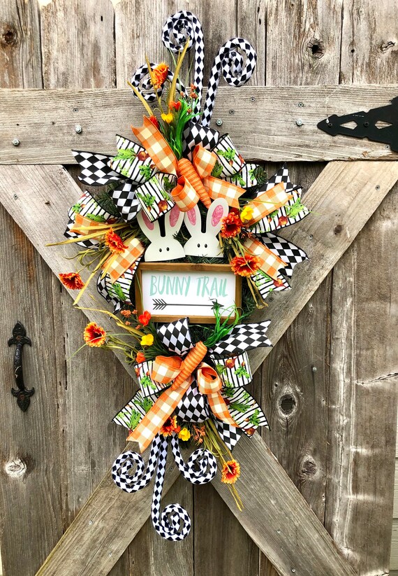 BUNNY Spring Easter Wreath, easter bunny wreath, easter swag
