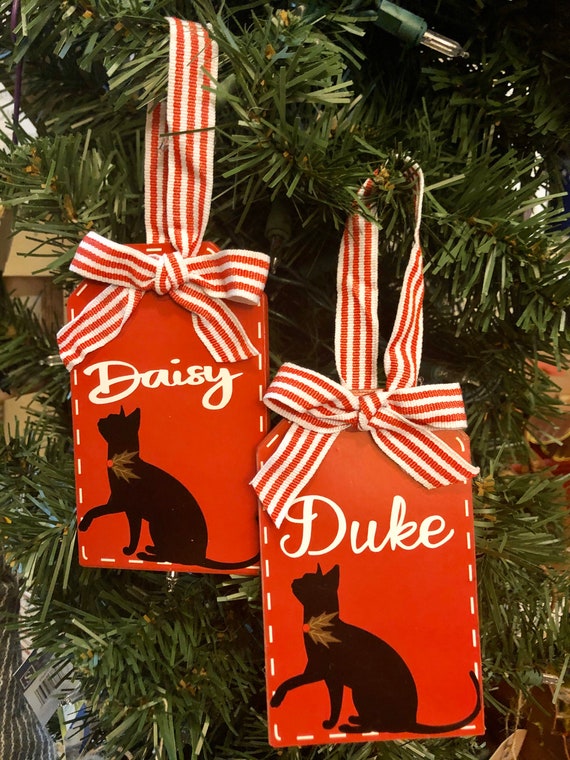 Customized CAT ORNAMENT, CAT Christmas Decor, Cat Decor, Personalized Cat Sign