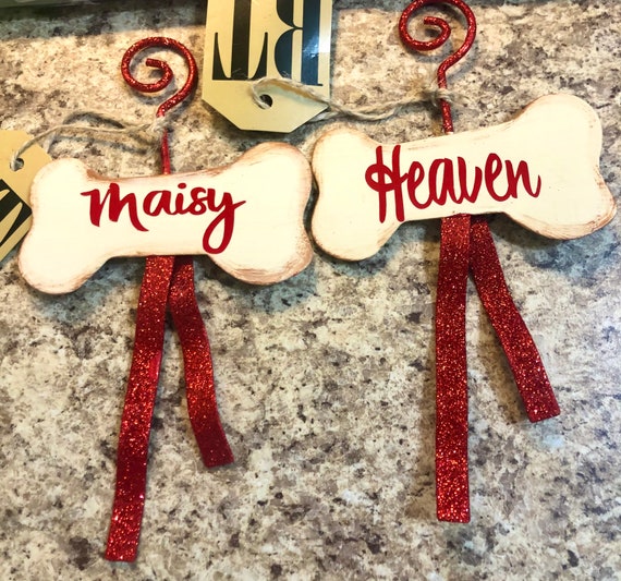 Customized Metal DOG BONE ORNAMENT, Dog Christmas Decor, Dog Bone Decor, Personalized Dog Sign