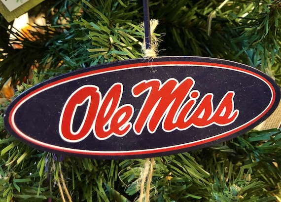 OLE MISS Christmas ORNAMENT, Ole Miss Round Top metal sign, ole miss college sign, ole miss Christmas ornament
