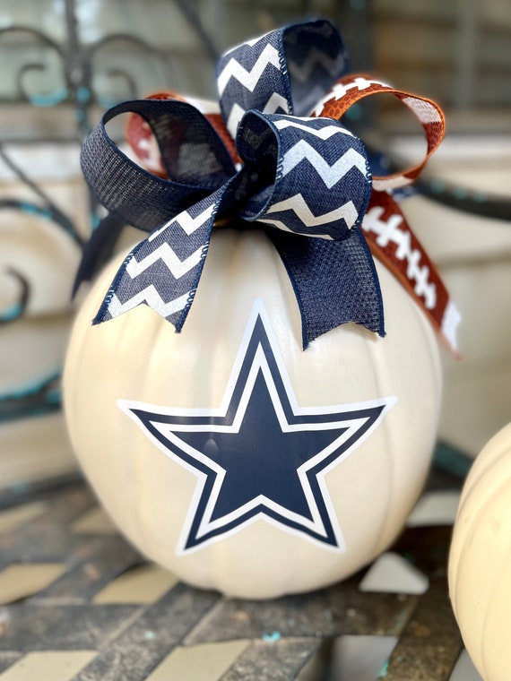 DALLAS COWBOYS Fall pumpkin, FOOTBALL pumpkin, White craft pumpkin
