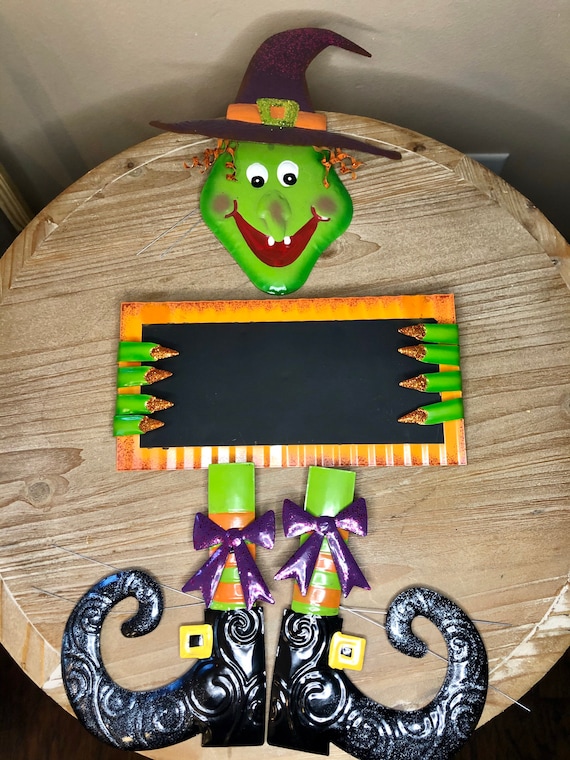 WITCH WREATH KIT, metal wreath kit, personalized witch wreath, witch wreath parts, Halloween witch wreath signs