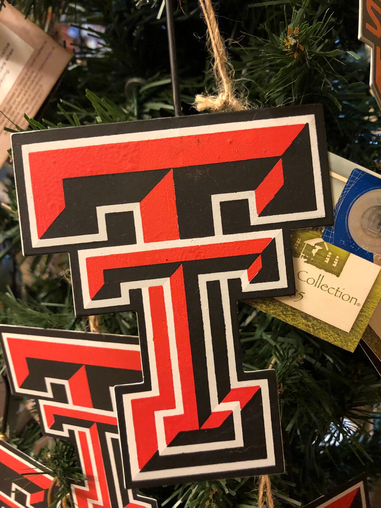 TEXAS TECH Christmas ornament sign, texas tech metal tree sign, Round