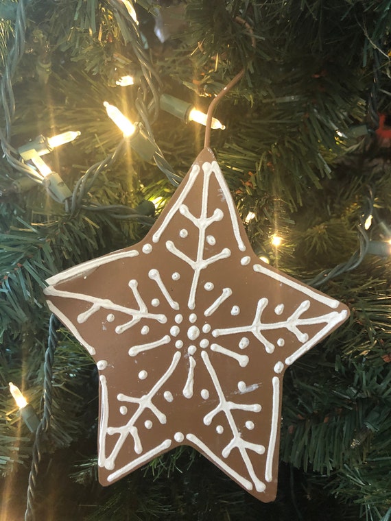 STAR CHRISTMAS GINGERBREAD metal ornament, Christmas ornament, Christmas Decor Star decorations, Gingerbread Decor, Cute ornament