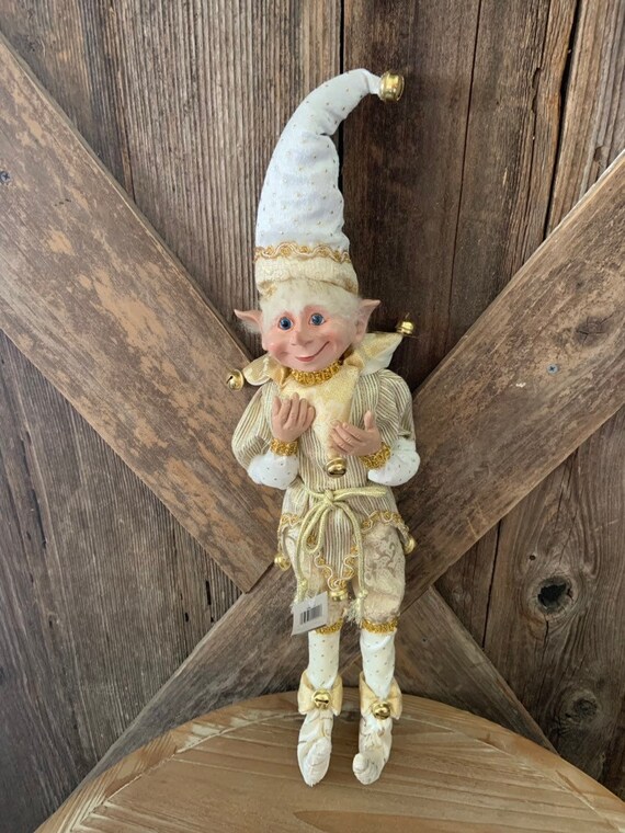 CHRISTMAS GOLD ELF, Elf Ornament, Gold Elf on the Shelf, Classic Gold Elf, Christmas Ornament, Elf Mantle Decoration, Elf Shelf Sitter