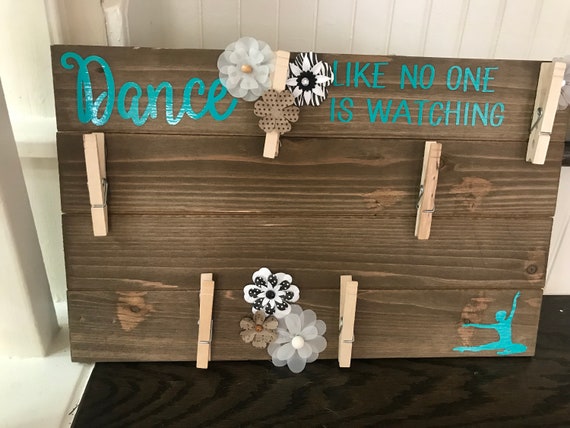 Dance Like No One is Watching Wooden Sign, Wood Picture with clips, Picture Display Board, Picture Board with clips,
