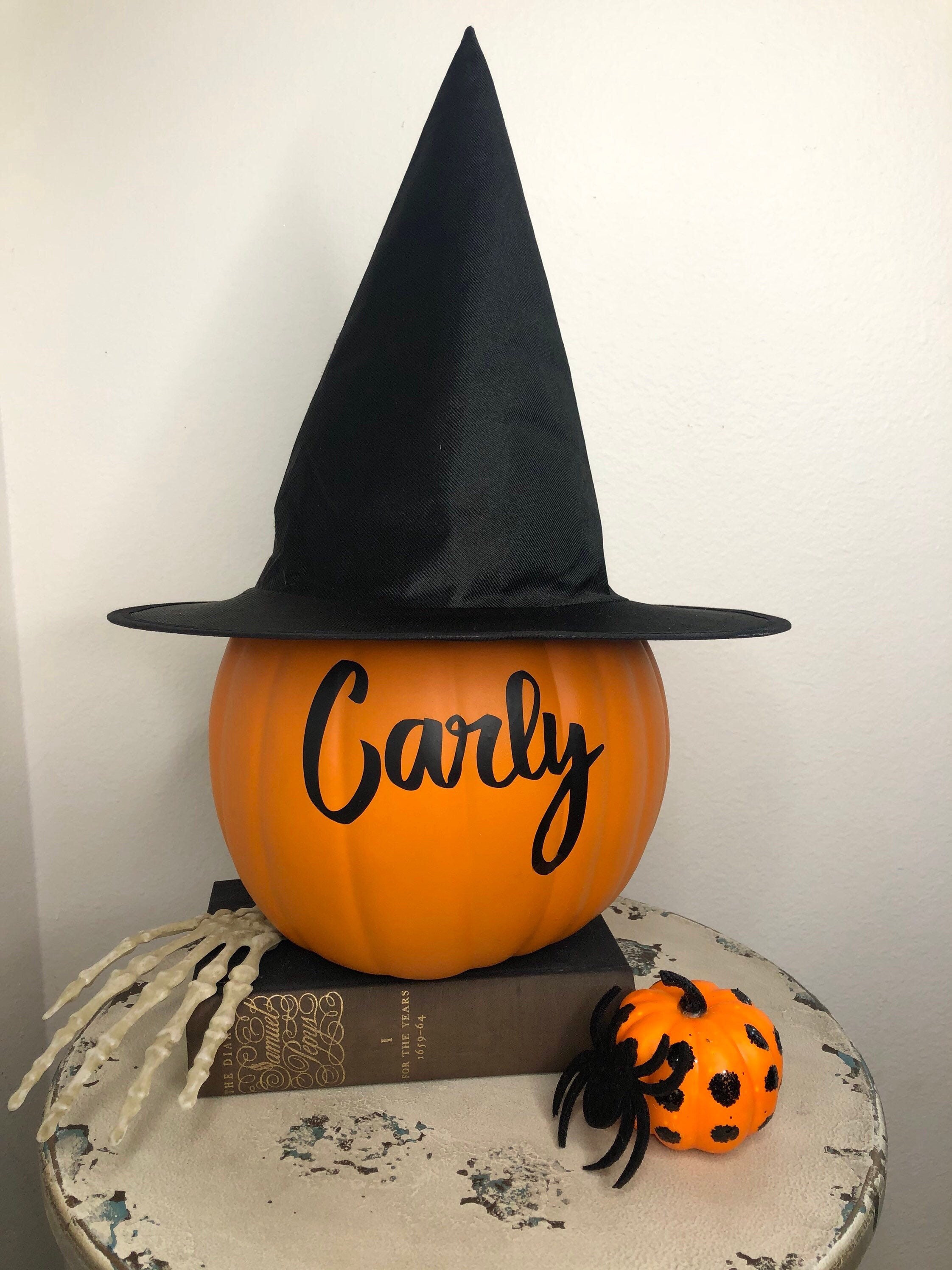 M/&H 5 Foot Two Pumpkins with Black Witch Hat Smile-Jack-O Yard Art Decoration