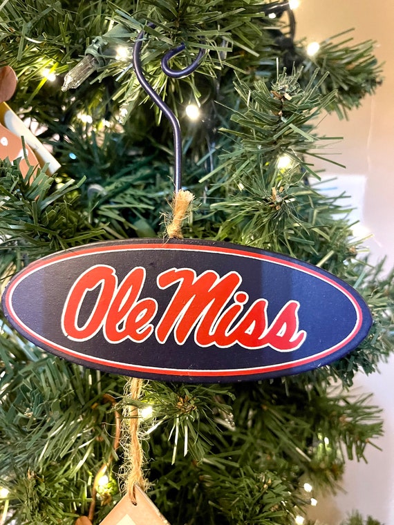 OLE MISS LICENSED metal ornament, Ole Miss Round Top sign, ole miss college sign, ole miss Christmas ornament