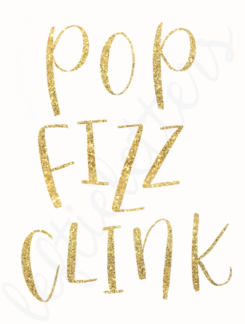 Pop Fizz Clink Sign Printable Sign Bubbly Bar Sign Mimosa | Etsy