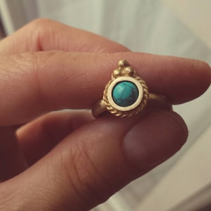 Antique style ring,adjustable ring,bronze ring,hard stone ring,re-enactment ring,gift idea,gift for her,turquoise,blue ring