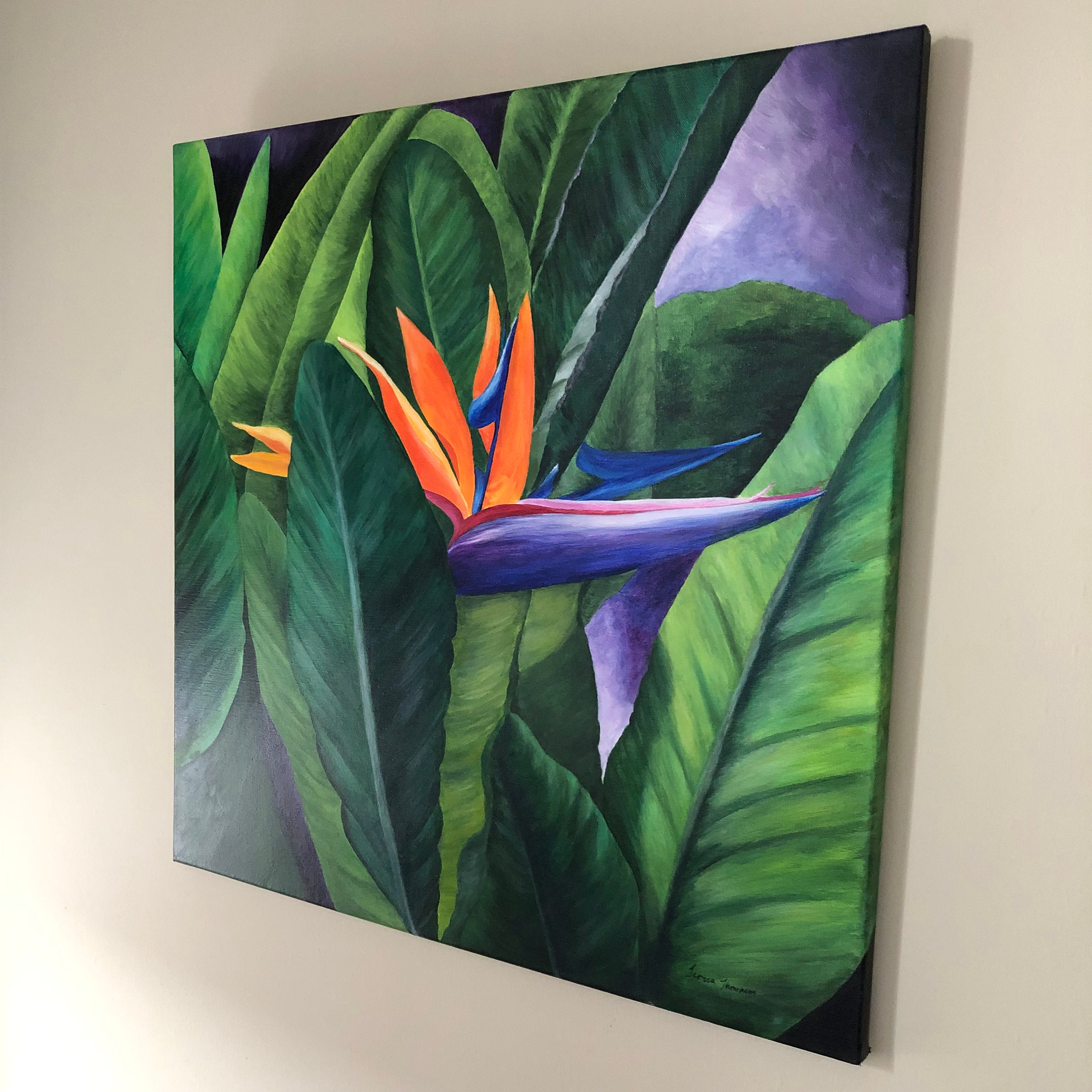Bird of Paradise Original Acrylic Painting on 24