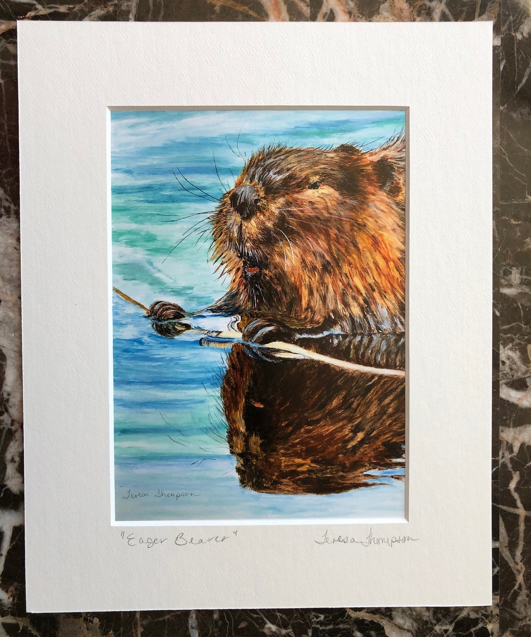 Beaver print water themed woodland critters nature themed - Etsy.de