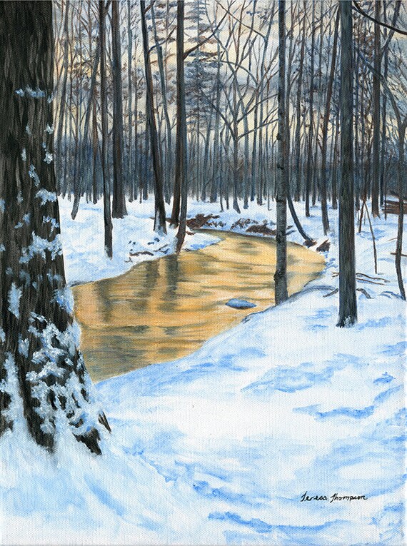 Snow scene paintings deals