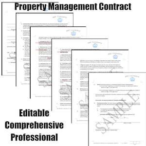 Professional Property Management Agreement, Property Management Contract, Residential Property Management Agreement, Word Template