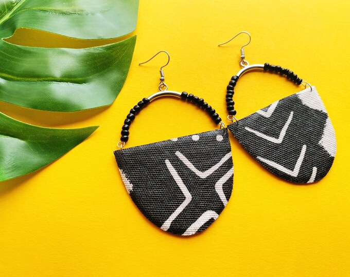 African Fabric Dangle Earrings Fabric Earrings MBTLR Collection 67
