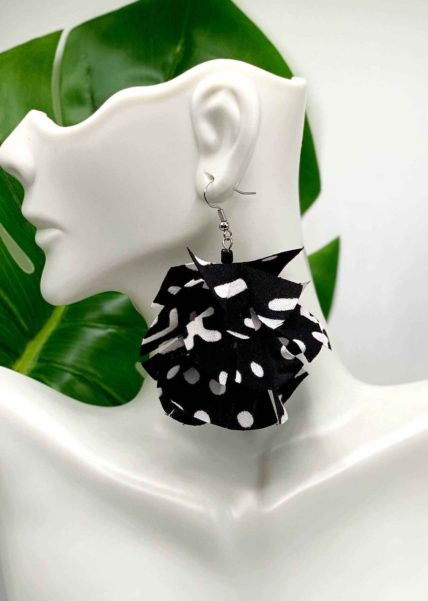 Black Cloth Earrings