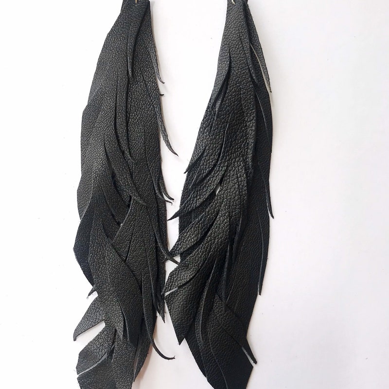 Long Block Luxe Fringe Earrings