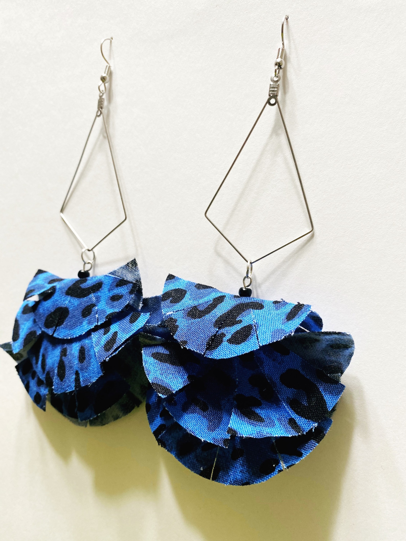 Fabric Dangle Earrings Mixed Media Dangle Earrings MBTLR Etsy