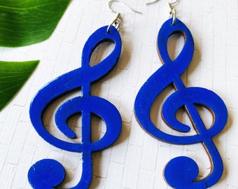 Treble Clef Wood Earrings | Music Lovers | MBTLR 365 Earring Collection #224 My Favorite Song