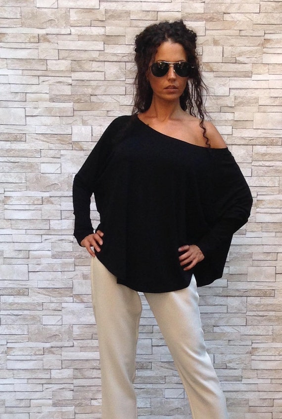 long sleeve black party top