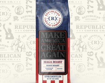 Dark MAGA Roast Coffee | Republican Coffee Gift, Birthday, Make Coffee Great Again