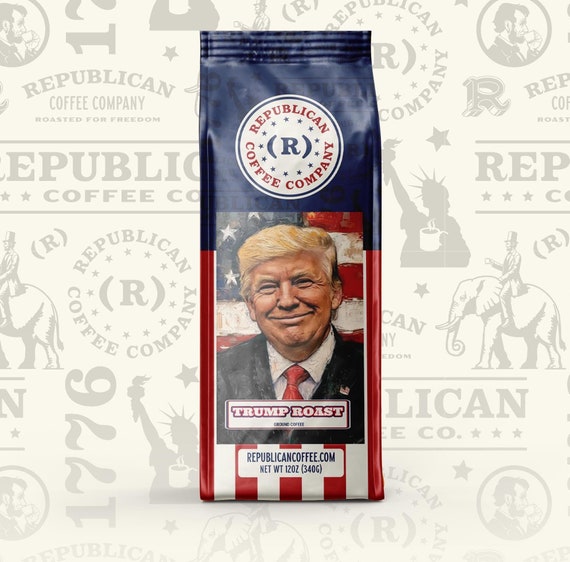 Trump Roast Coffee – Medium Roast Ground or Whole Bean Coffee, Patriotic Coffee Gift