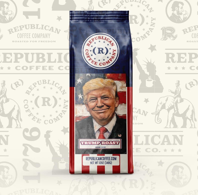 Republican Coffee - small batch, patriotic coffee roasted in Florida.The perfect gift for those who support the GOP and Donald Trump