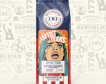 Leftist Tears Salted Caramel Coffee - Republican Medium Roast, Gifts for Liberals