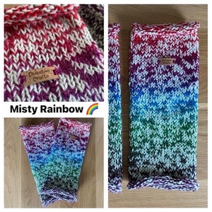 Rainbow Leg Warmers/Boot Cuffs Misty Rainbow