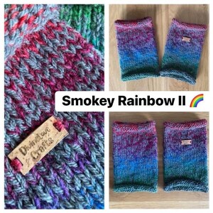 Rainbow Leg Warmers/Boot Cuffs Smokey Rainbow II