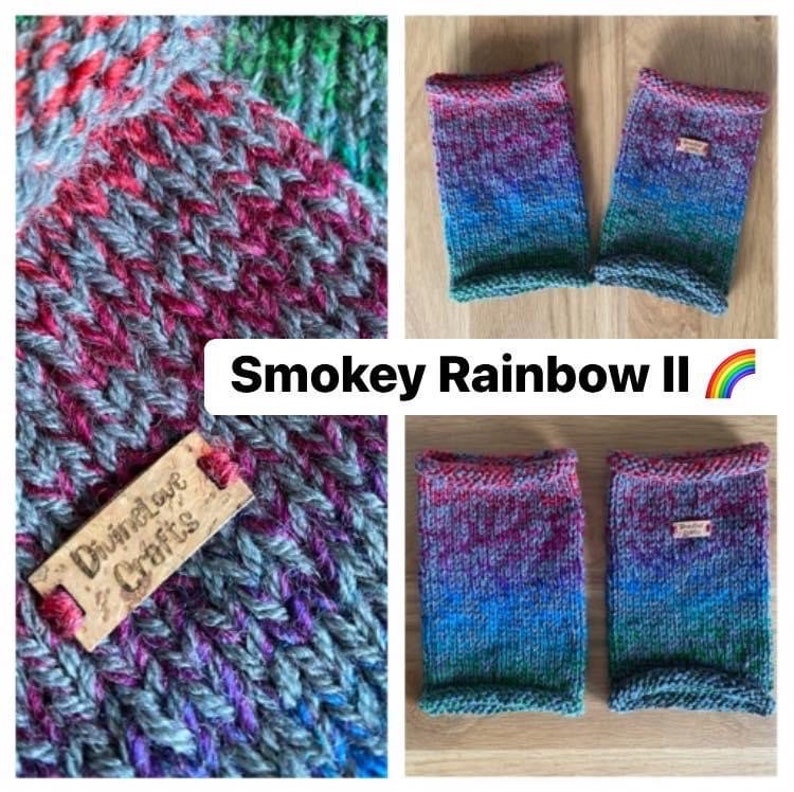 Rainbow Leg Warmers/Boot Cuffs Smokey Rainbow II