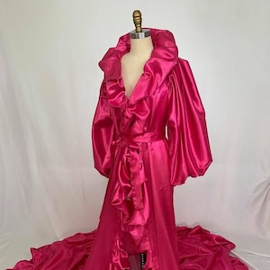 Large Collar Reveal Coat Drag Burlesque Spinel - Hot Pink