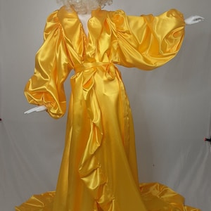 Large Collar Reveal Coat Drag Burlesque Topaz - Yellow