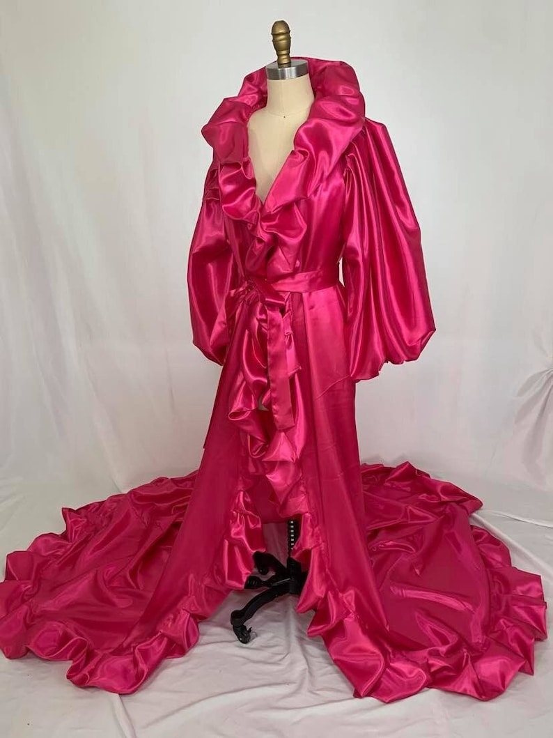 Large Collar Reveal Coat Drag Burlesque Spinel - Hot Pink