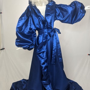 Large Collar Reveal Coat Drag Burlesque Sapphire- Deep Blue