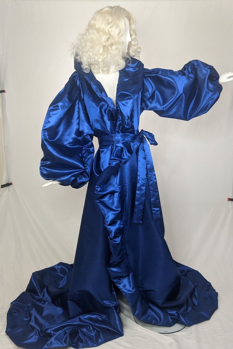 Large Collar Reveal Coat Drag Burlesque Sapphire- Deep Blue