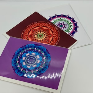 Greeting Cards of Mandala Designs Boxed Set of 7 with Free Shipping