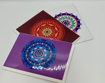 Greeting Cards of Mandala Designs Boxed Set of 7 with Free Shipping