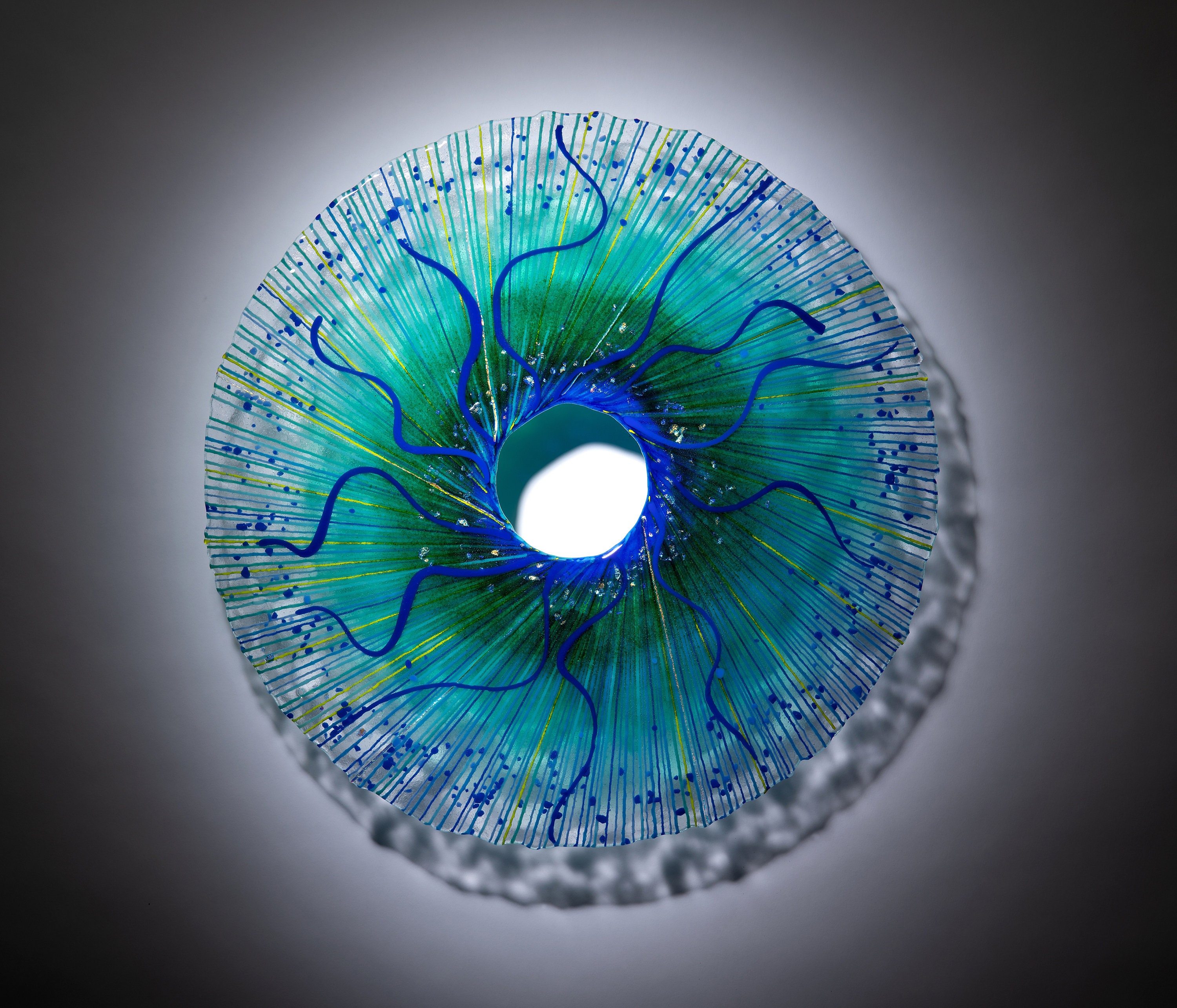 Handmade Glass Disc Pick a color Glass Wall Art Anemone Etsy