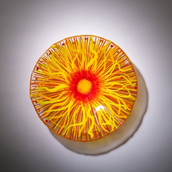 Handmade Fused Glass Wall Bowl 12 Etsy