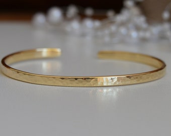 Pulsera chapada en oro de 22K, Bienvenido a la familia, Boda, Dama de Honor, Regalos de nuera, Despedida de soltera, Regalo de suegra, 3mm