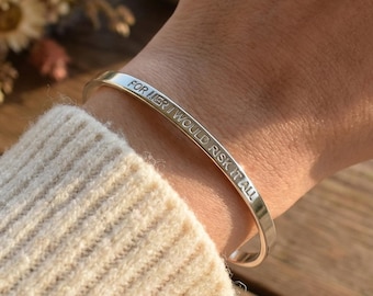 Graverat sterlingsilverarmband: Personligt meddelande, smalt 3 mm
