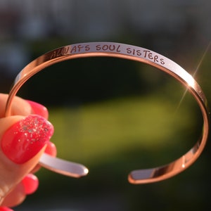 Soul Sister, Custom Copper Bracelet, Soul Sisters Custom Cuff Bracelet, Soulmate, Customizable Bracelet, BFF, Friends, Couples Bracelet