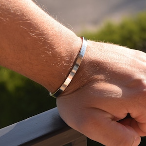 Pulseira masculina, pulseira personalizada gravada, pulseira de mensagem, pulseira personalizada, presente do dia V para parceiro, pai, irmão, marido, presente masculino