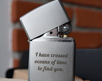 Lighter Zippo, Classic Satin Chrome, Brushed, Matte, Engraved With Your Text, Logo, Handwriting, Gift for Him, Father, Husband, Best Man