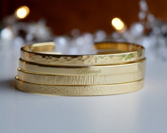 22K Gold Plated, Engraved Handwritten Bracelet, Custom Engraved Bracelet, Birthday Gift, Anniversary, Gold, Personalized Bracelet