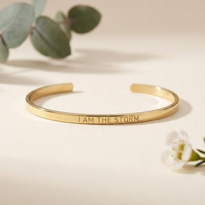 22K Gold Plated Engraved Cuff Bracelet with Your Personalised Text