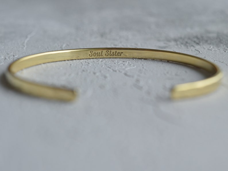 22K Gold Plated Engraved Bracelet, Personalized Bracelet Men, Women, Skinny, Narrow 3mm Engraved Bracelets, Gold Cuff, Customizable Gift zdjęcie 7