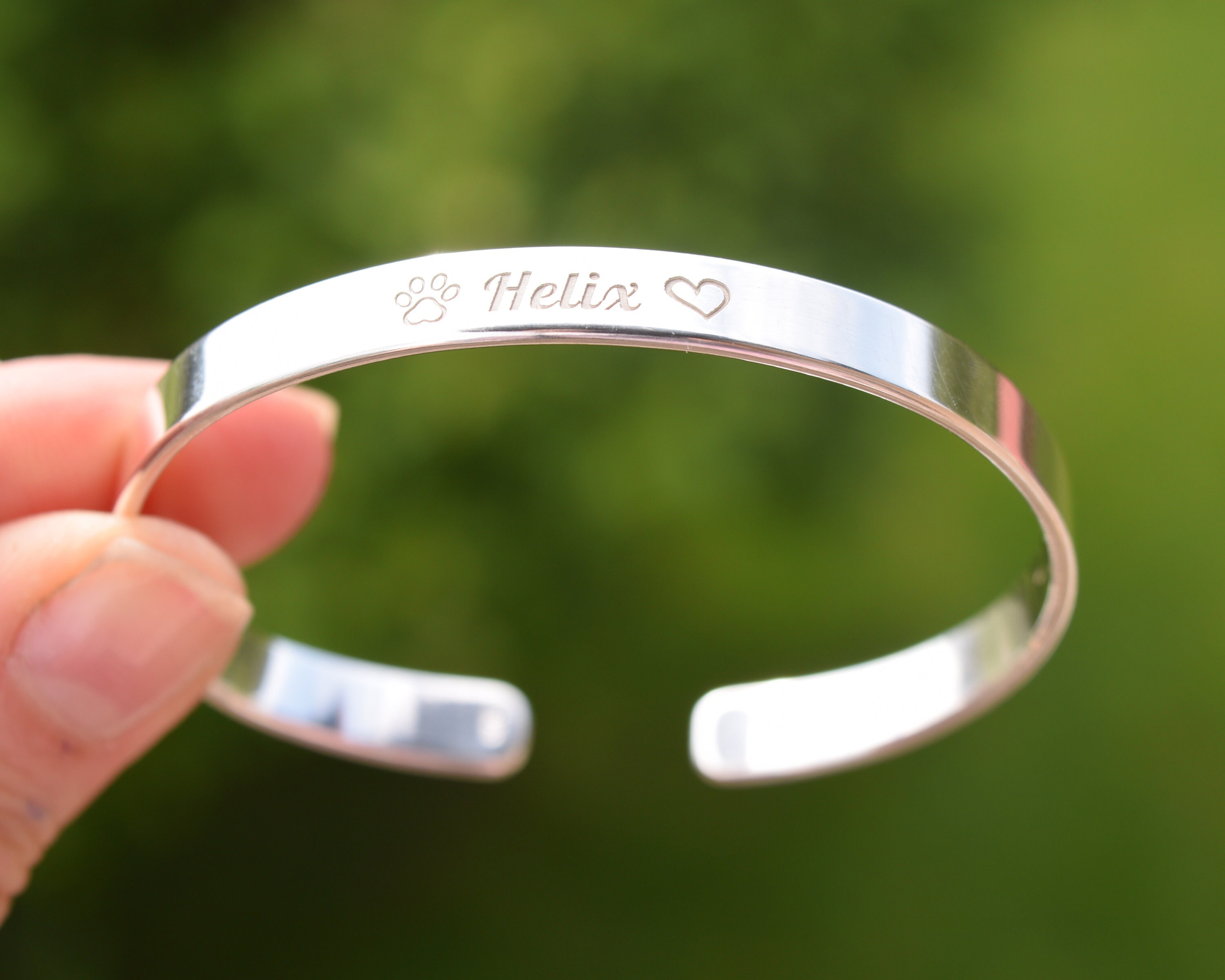 Personalized Engraved Bracelet Sterling Silver 925 Custom Etsy