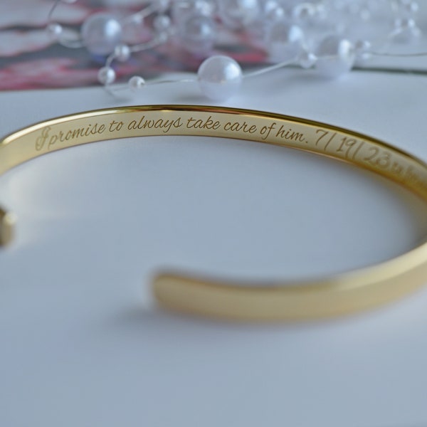 Bracelet de remerciement plaqué or 22 carats, remerciement, bracelets gravés, un petit merci, cadeau de belle-mère, tout ce que je suis, je vous le dois